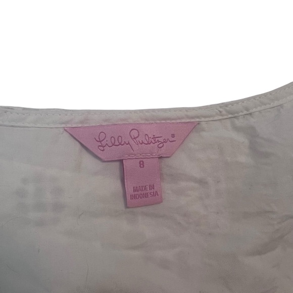 Lilly Pulitzer Daisy Eyelet White Crop Top Size 8 | Resort Wear Summer Tank - Picture 3 of 6